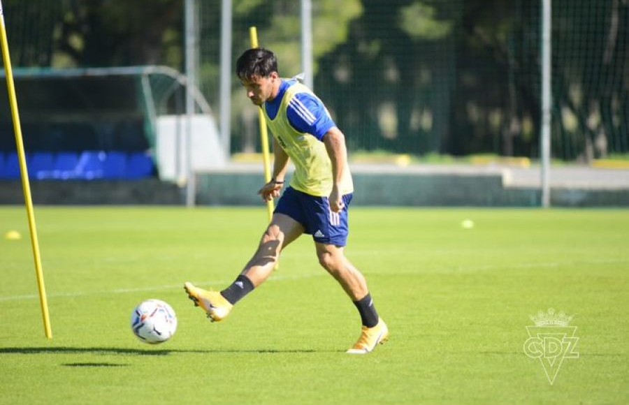 Iza Carcelén durante la sesión de entrenamiento de esta mañan