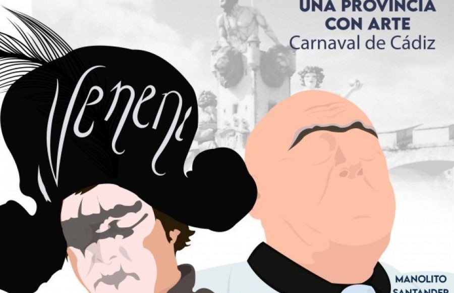 Cartel del Cádiz CF - Athletic dedicado al Carnaval de Cádiz