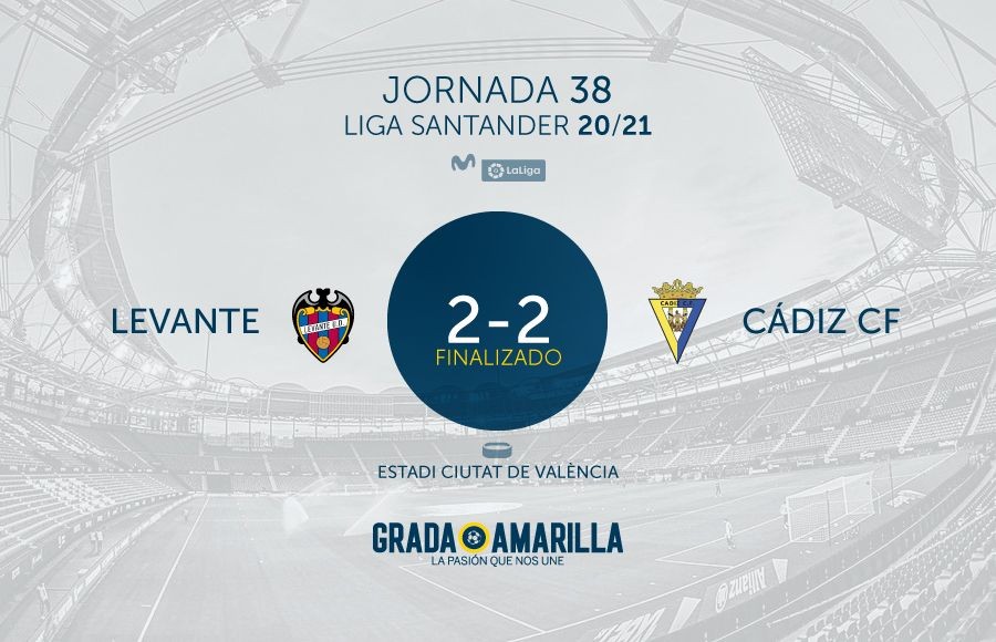 Resultado del Levante 2-2 Cádiz de la última jornada de la temporada