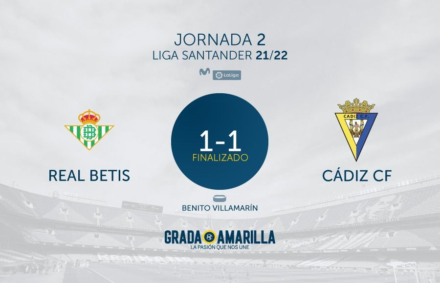 Resultado del Real Betis 1-1 Cádiz CF