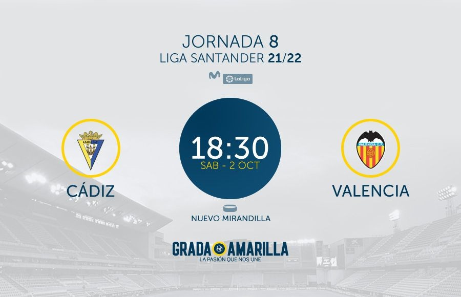 Día y hora para el Cádiz CF - Valencia CF