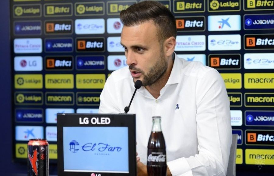 Juan Cala en la rueda de prensa previa a la visita a Getafe