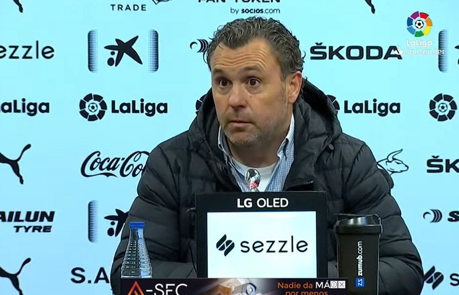 Sergio González en rueda de prensa tras la visita a Mestalla