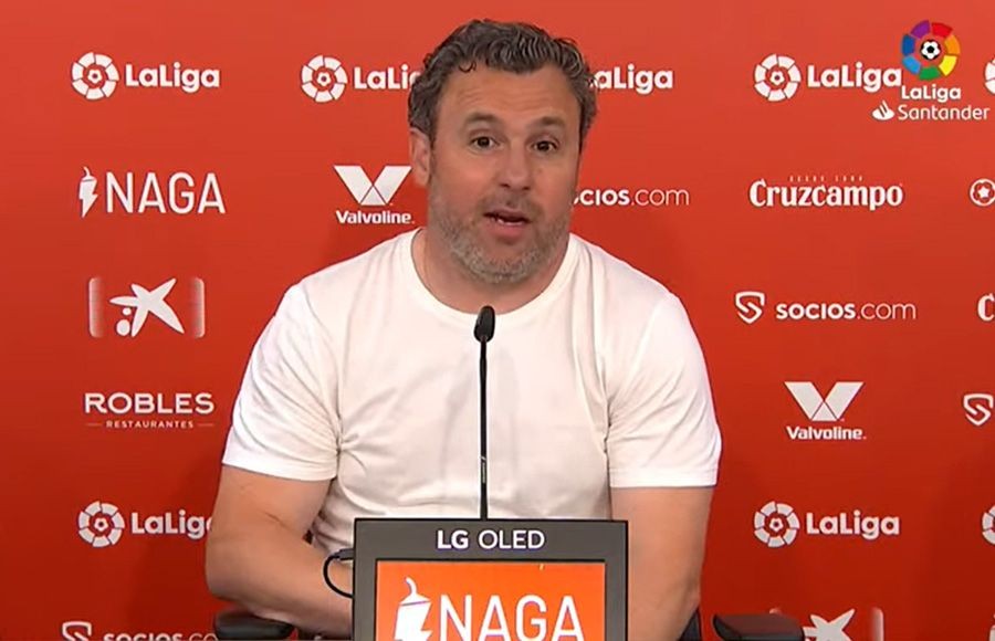 Sergio González en la rueda de prensa posterior al Sevilla Cádiz abr 2022