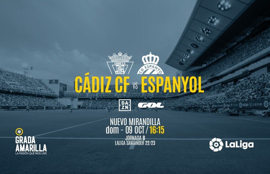 Fecha y hora del Cádiz CF - Espanyol de la jornada 8 temporada 22 23