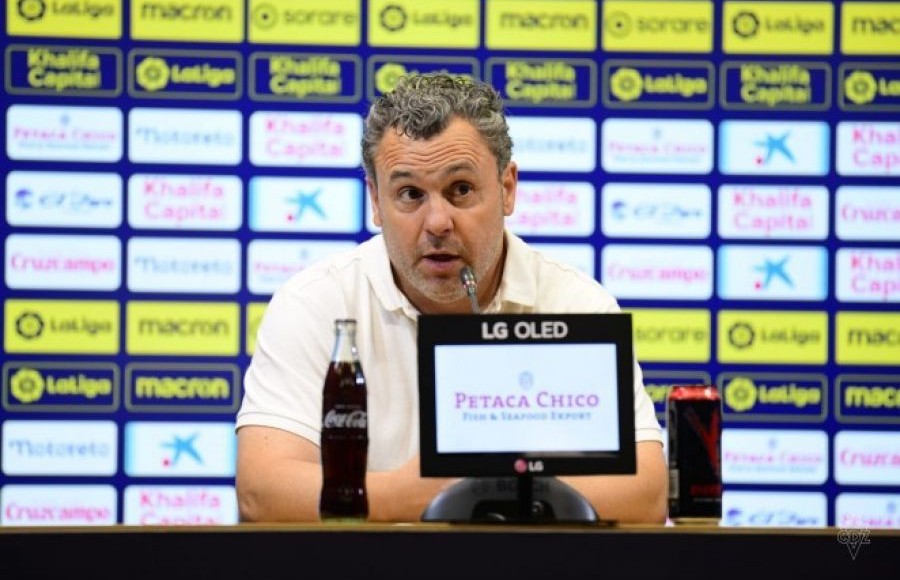Sergio González durante la rueda de prensa posterior al Cádiz CF Villarreal temporada