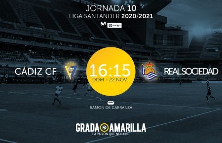 El Cádiz - Real Sociedad en domingo