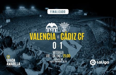 Así te hemos contado el Valencia 0-1 Cádiz CF